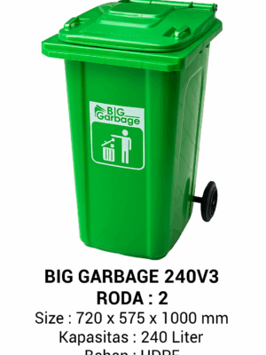 TEMPAT SAMPAH PLASTIK BESAR 240 LITER NAPOLLY TIPE 240 V3 + RODA | BIG GARBAGE UKURAN 72 x 57,5 x 100 CM | KIRIM KE SELURUH INDONESIA