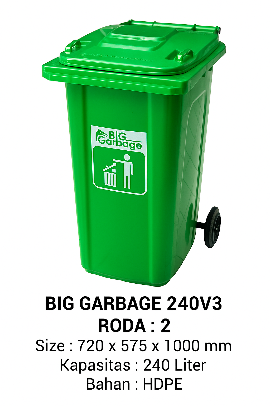 TEMPAT SAMPAH PLASTIK BESAR 240 LITER TIPE 240 V3 TEMPAT SAMPAH PLASTIK BESAR 240 LITER NAPOLLY TIPE 240 V3 + RODA | BIG GARBAGE UKURAN 72 x 57,5 x 100 CM | KIRIM KE SELURUH INDONESIA