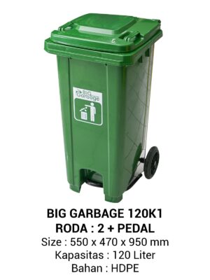 TEMPAT SAMPAH BESAR PLASTIK 120 LITER NAPOLLY TIPE 120 K1 + RODA + PEDAL: Solusi Modern untuk Pengelolaan Sampah Skala Besar di Lingkungan Anda