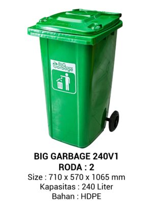 TEMPAT SAMPAH PLASTIK BESAR 240 LITER NAPOLLY TIPE 240 V1 + RODA | BIG GARBAGE UKURAN 71 x 52 x 106,5 CM