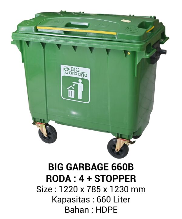 TEMPAT SAMPAH BESAR 660 LITER NAPOLLY TIPE 660 B + RODA | UKURAN 122 x 78,5 x 123 CM