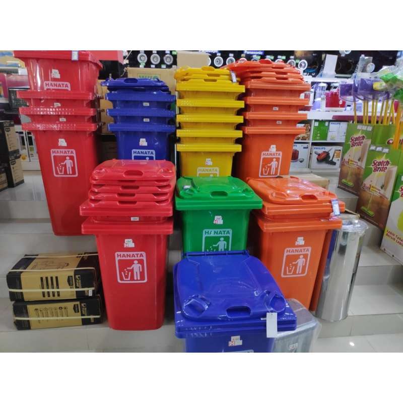 TEMPAT SAMPAH BESAR PLASTIK 100 LITER HANATA TIPE HNT-4002 | TEMPATSAMPAHPLASTIK.ID