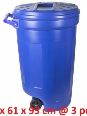 TONG SAMPAH PLASTIK BESAR 180 LITER TUTUP + RODA TONG KUAT