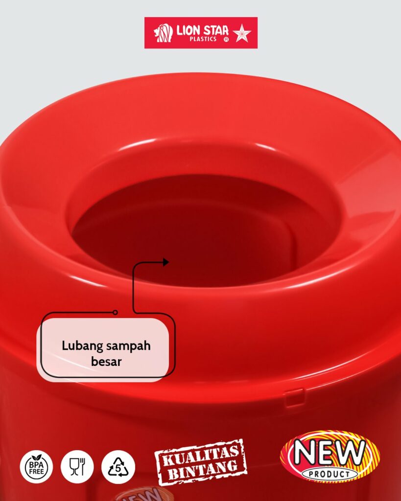 TEMPAT SAMPAH PLASTIK BESAR 150 LITER LION STAR ROCKY DUSTBIN C-82