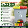 TEMPAT SAMPAH ANORGANIK & HAZARDOUS TOXIC 2×22 LITER GREEN LEAF TIPE 2144 NO-B3 TEMPAT SAMPAH ANORGANIK & HAZARDOUS / TOXIC 2×22 LITER GREEN LEAF TIPE 2144 NO-B3: Solusi Tempat Sampah Dual Kompartemen untuk Pemilahan Sampah Anorganik dan Limbah B3 yang Lebih Aman, Higienis, dan Profesional