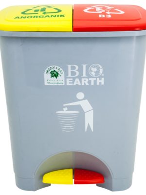 TEMPAT SAMPAH ANORGANIK & HAZARDOUS TOXIC 2×22 LITER GREEN LEAF TIPE 2144 NO-B3 TEMPAT SAMPAH ANORGANIK & HAZARDOUS / TOXIC 2×22 LITER GREEN LEAF TIPE 2144 NO-B3: Solusi Tempat Sampah Dual Kompartemen untuk Pemilahan Sampah Anorganik dan Limbah B3 yang Lebih Aman, Higienis, dan Profesional