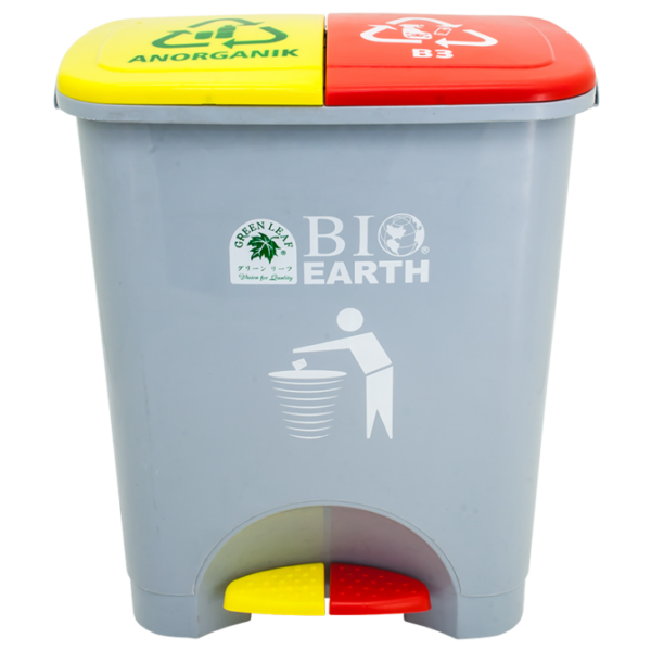 TEMPAT SAMPAH ANORGANIK & HAZARDOUS TOXIC 2×22 LITER GREEN LEAF TIPE 2144 NO-B3 TEMPAT SAMPAH ANORGANIK & HAZARDOUS / TOXIC 2×22 LITER GREEN LEAF TIPE 2144 NO-B3: Solusi Tempat Sampah Dual Kompartemen untuk Pemilahan Sampah Anorganik dan Limbah B3 yang Lebih Aman, Higienis, dan Profesional