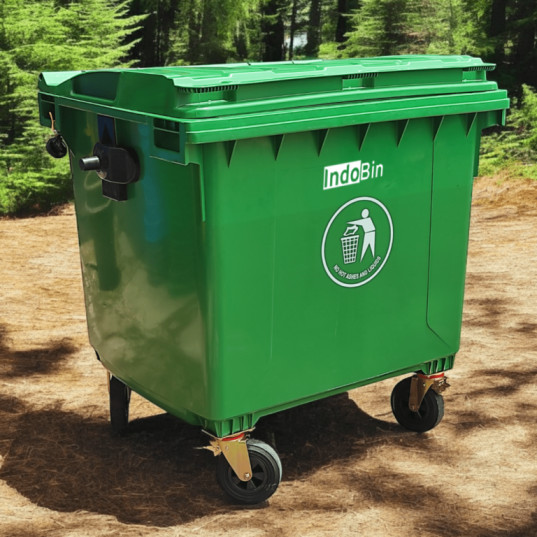 TEMPAT SAMPAH BESAR PLASTIK 1100 LITER INDOBIN TIPE B1100P (4) TEMPAT SAMPAH BESAR PLASTIK 1100 LITER INDOBIN TIPE B1100P + RODA: Solusi Tempat Sampah Jumbo 1100 Liter Berkualitas Industri untuk Pengelolaan Sampah Modern