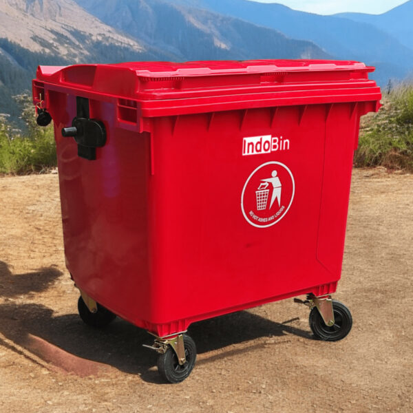 TEMPAT SAMPAH BESAR PLASTIK 1100 LITER INDOBIN TIPE B1100P (5) TEMPAT SAMPAH BESAR PLASTIK 1100 LITER INDOBIN TIPE B1100P + RODA: Solusi Tempat Sampah Jumbo 1100 Liter Berkualitas Industri untuk Pengelolaan Sampah Modern