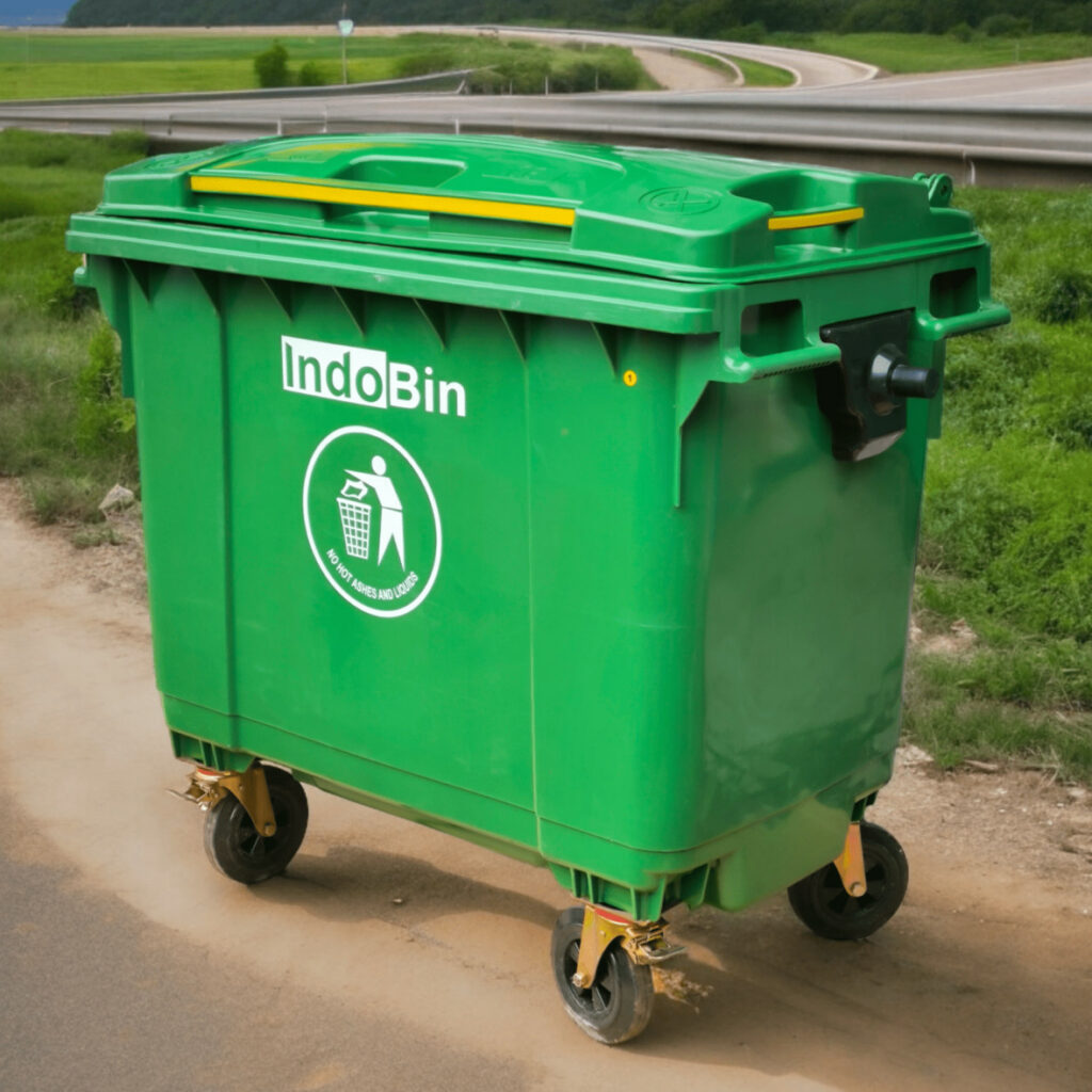 TEMPAT SAMPAH BESAR PLASTIK 660 LITER INDOBIN TIPE 660B-3 + RODA: Solusi Tempat Sampah Jumbo 660 Liter Berkualitas Industri untuk Pengelolaan Sampah Modern