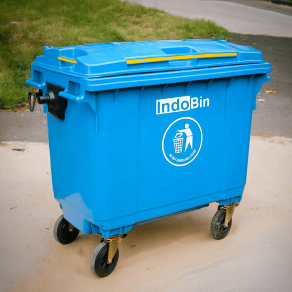 TEMPAT SAMPAH BESAR PLASTIK 660 LITER INDOBIN TIPE 660B-3 + RODA: Solusi Tempat Sampah Jumbo 660 Liter Berkualitas Industri untuk Pengelolaan Sampah Modern