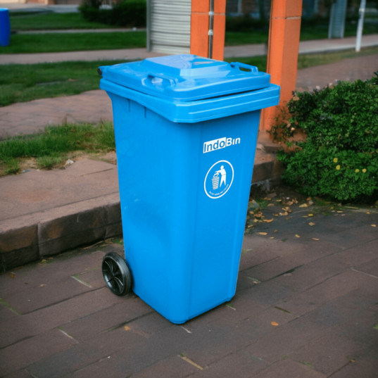 TEMPAT SAMPAH PLASTIK BESAR 120 LITER INDOBIN TIPE B120P (2) TEMPAT SAMPAH PLASTIK BESAR 120 LITER INDOBIN TIPE B120P – Tempat Sampah HDPE Premium Berstandar EN840-5 untuk Industri, Perkantoran, HORECA & Fasilitas Umum