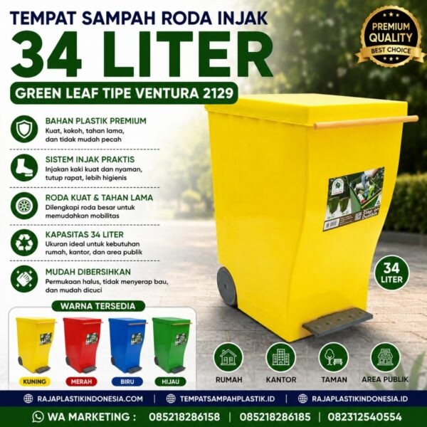 TEMPAT SAMPAH RODA INJAK 34 LITER GREEN LEAF TIPE VENTURA 2129 TEMPAT SAMPAH RODA INJAK 34 LITER GREEN LEAF TIPE VENTURA 2129 | TEMPATSAMPAHPLASTIK.ID