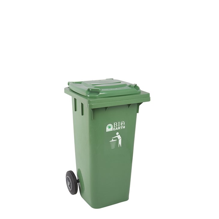 TONG SAMPAH BESAR PLASTIK 120 LITER GREEN LEAF BIO DUSTBIN TIPE 2012 – Solusi Tempat Sampah Outdoor Berkualitas untuk Industri, Perkantoran, Komersial & Fasilitas Umum
