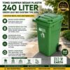 TONG SAMPAH BESAR PLASTIK 240 LITER GREEN LEAF BIO DUSTBIN TIPE 2024 TONG SAMPAH BESAR PLASTIK 240 LITER GREEN LEAF BIO DUSTBIN TIPE 2024: Solusi Tempat Sampah Industri Berkapasitas Besar yang Kokoh, Higienis, dan Mudah Dipindahkan
