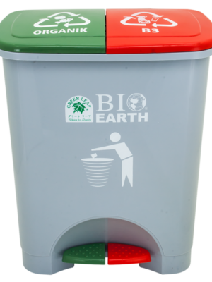 TEMPAT SAMPAH ORGANIK & HAZARDOUS / TOXIC 2×22 LITER GREEN LEAF TIPE 2144 OR-B3 – Solusi Pemilahan Sampah Organik dan Limbah B3 yang Praktis, Higienis, dan Berkualitas